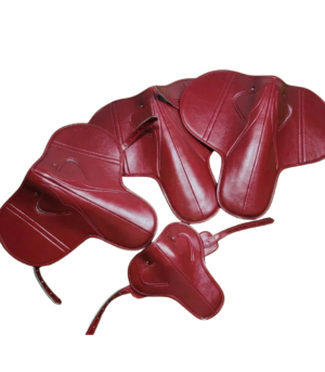 Bundle of Maroon Custom Name Racing Saddles